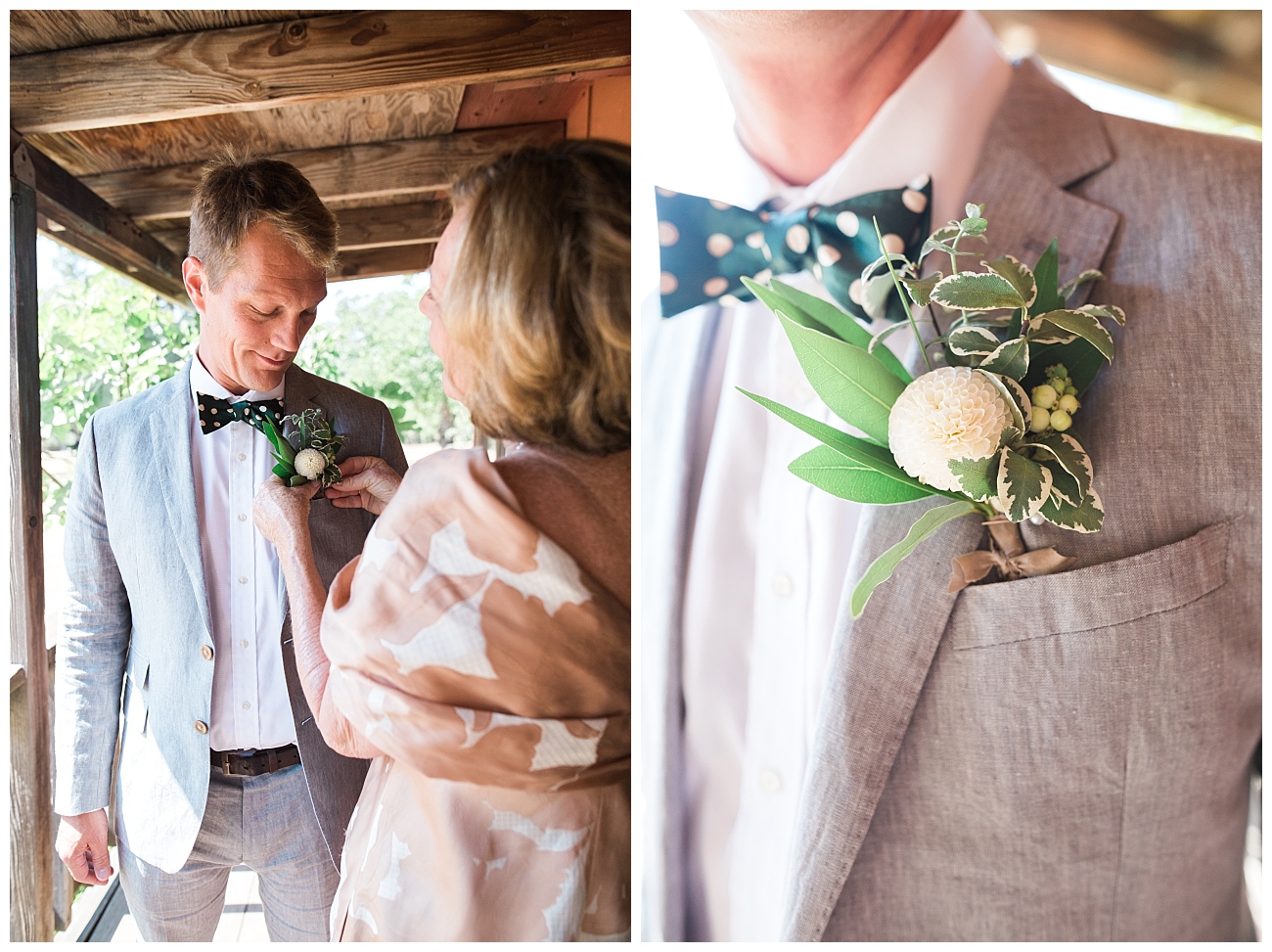 groom getting ready boutonniere triple s ranch napa wedding