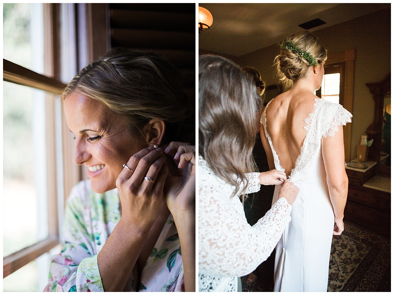 bride getting ready triple s ranch napa wedding