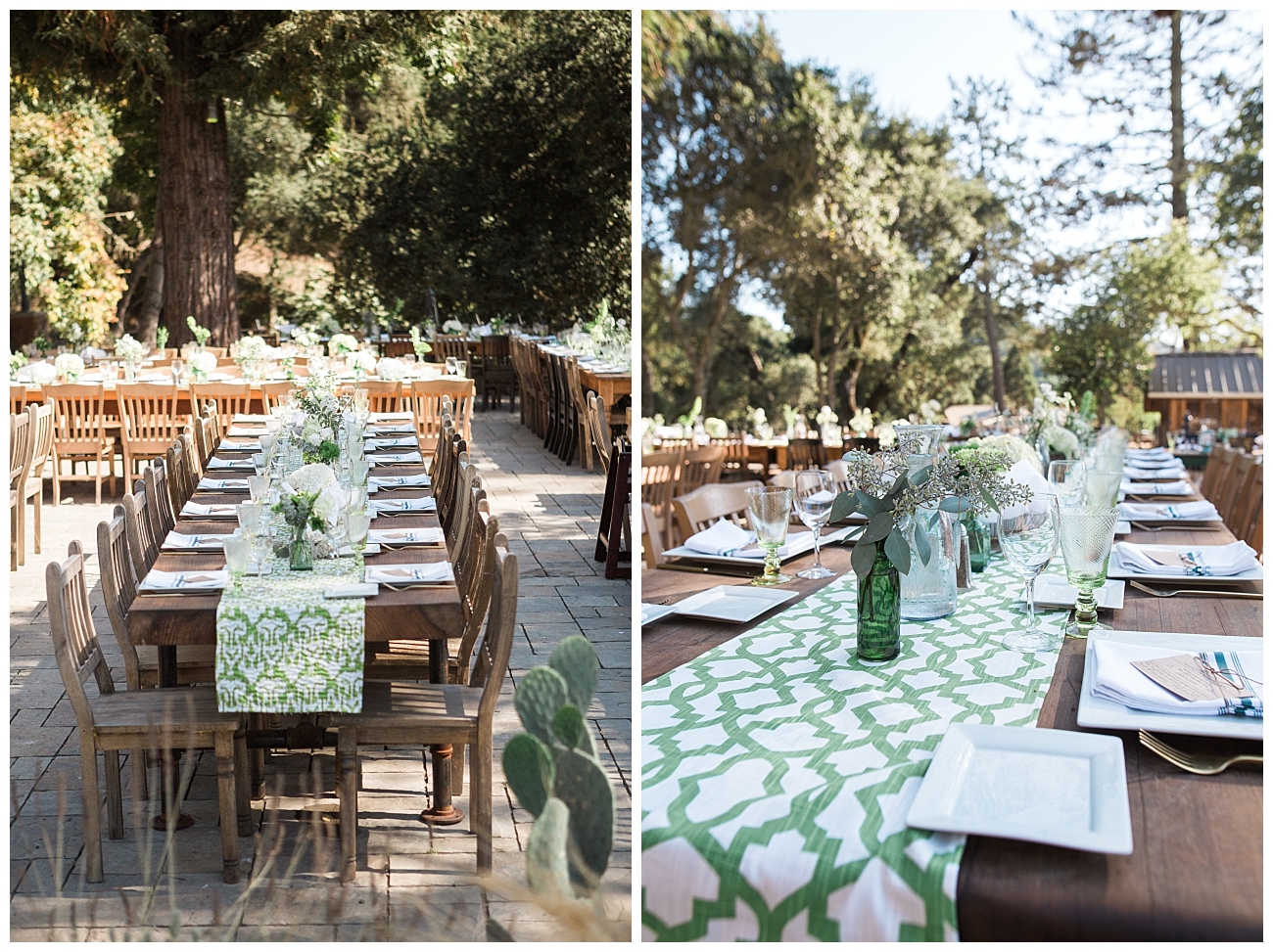 reception table decor triple s ranch napa wedding