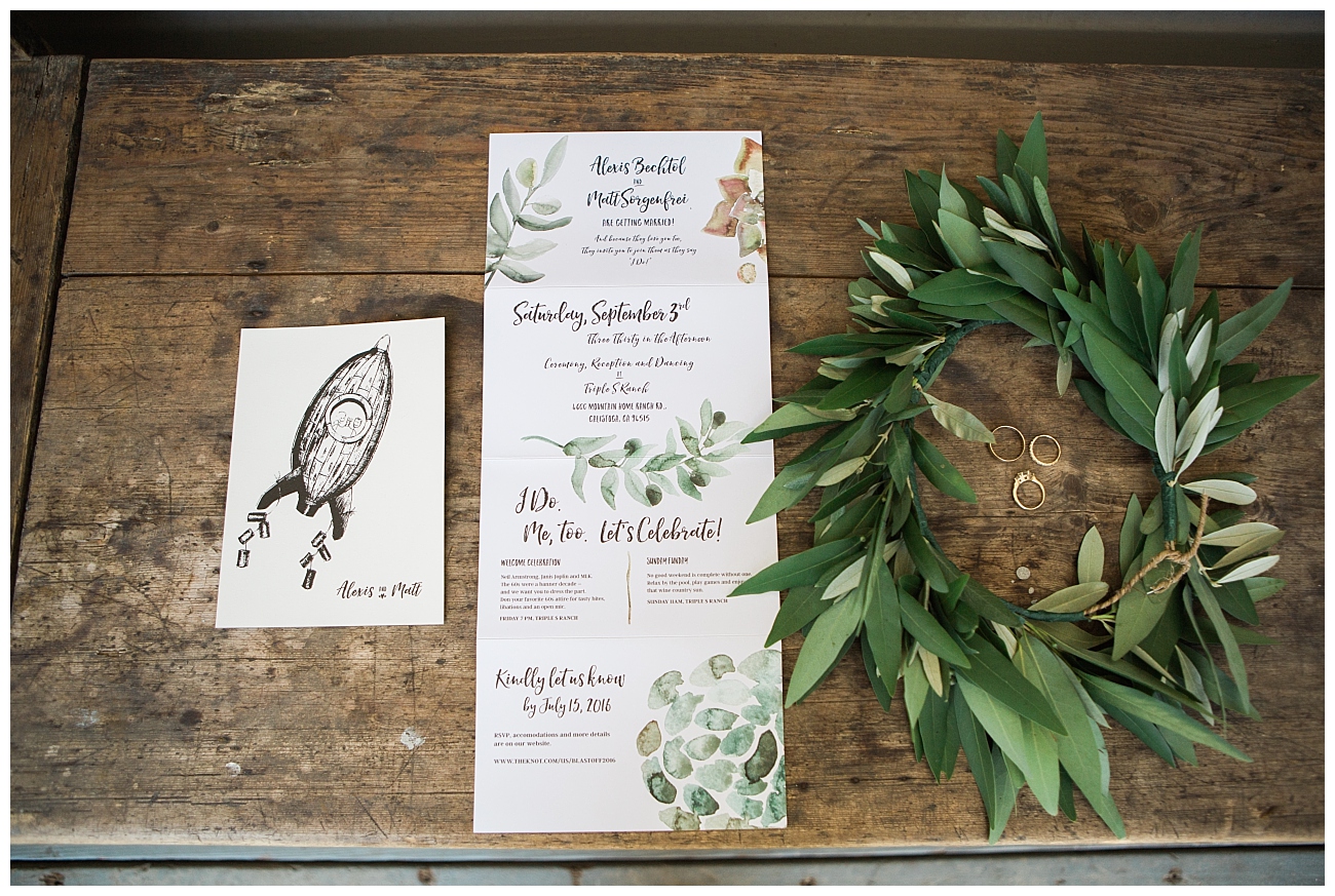 wedding invitation triple s ranch napa wedding