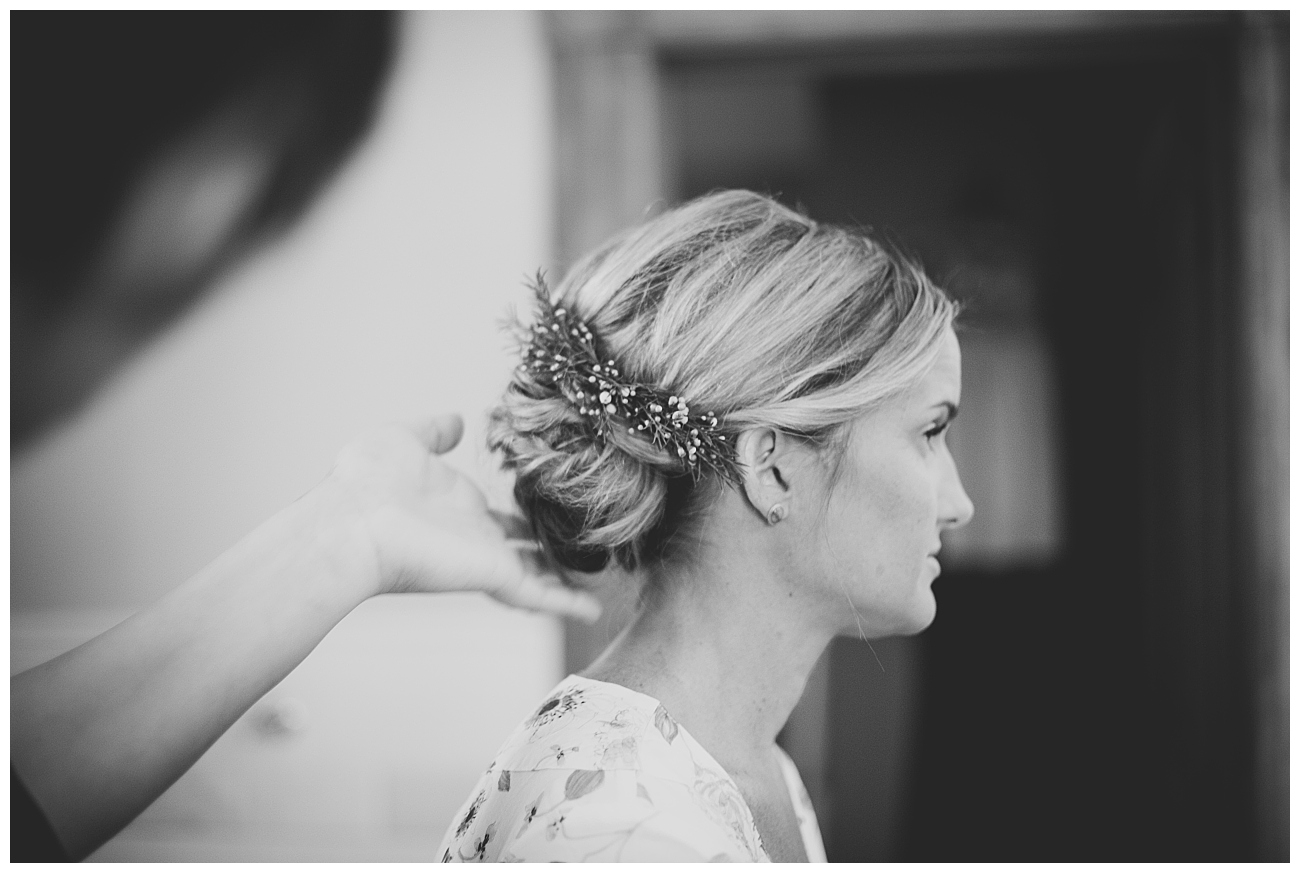 bride getting ready triple s ranch napa wedding
