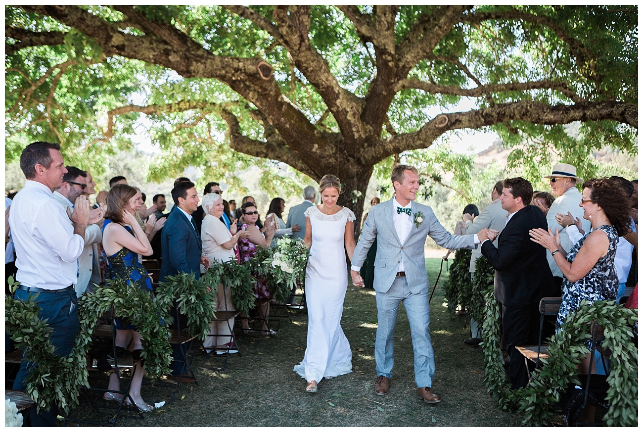 bride and groom exit triple s ranch napa wedding