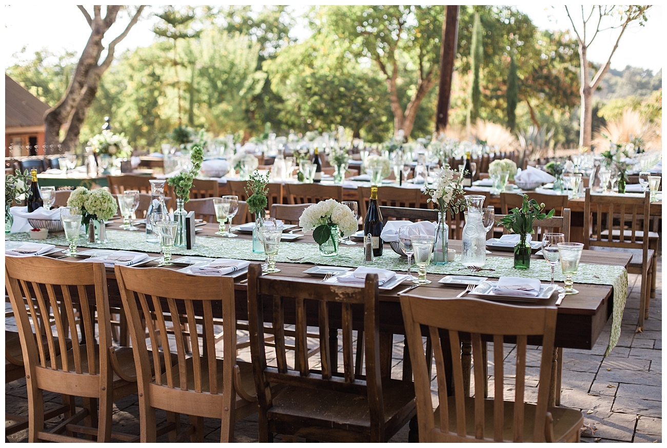 reception table decor triple s ranch napa wedding