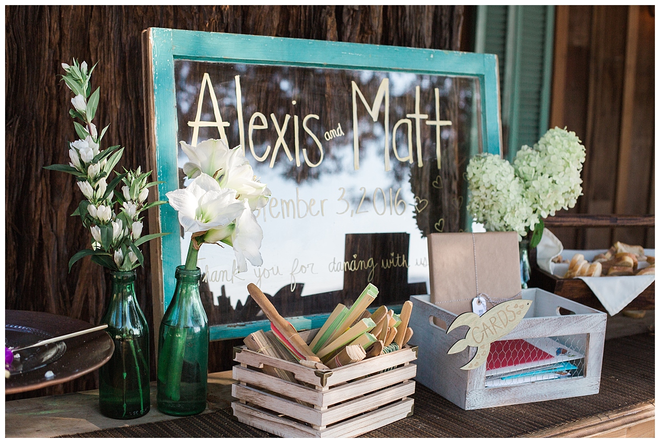 guest book table triple s ranch napa wedding