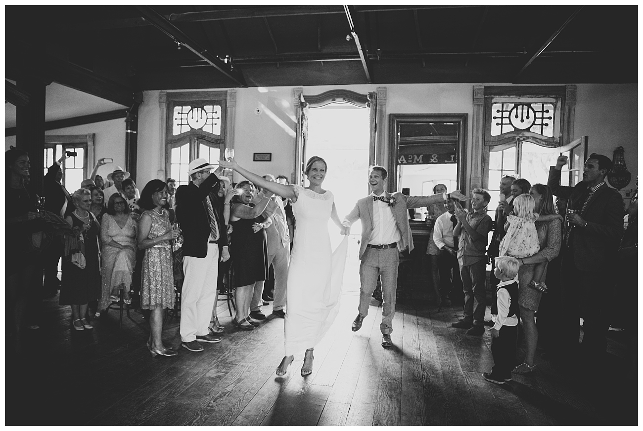 bride and groom first entrance triple s ranch napa wedding